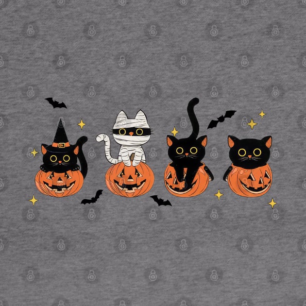 Cats Halloween by Sunset beach lover